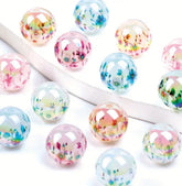 16mm Flower Print Beads-E22